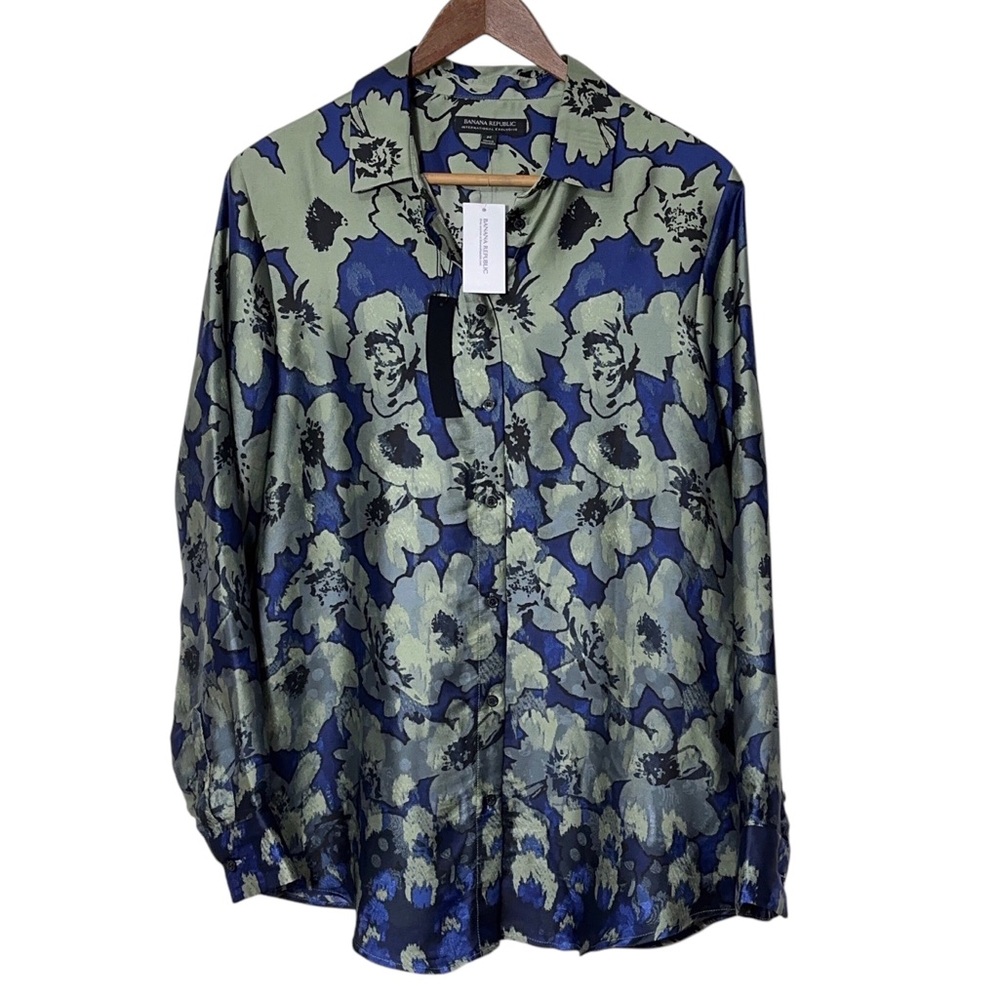 NWT Banana Republic Spring Floral Shirt Womens Size M Orig $78